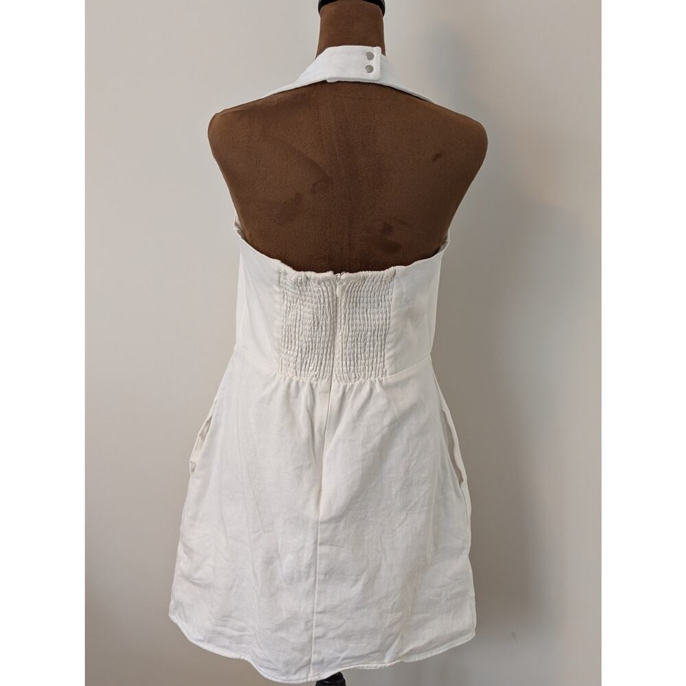 Chic Anthropologie x Mare Mare White Halter Cutout Mini Dress Size M - Picture 5 of 8